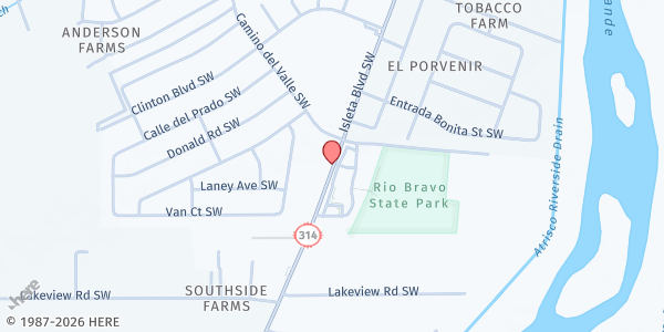 Map showing South Albuquerque Cooperative Ministry at 3907 Isleta SW, Albuquerque, NM