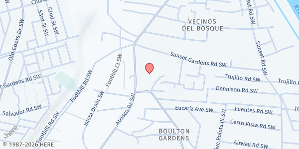Map showing SVDP - Holy Family at 562 Atrisco Dr. SW, Albuquerque, NM