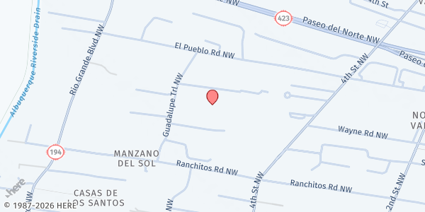 Map showing Taylor Middle School at 8200 Guadalupe Tr. NW, Albuquerque, NM