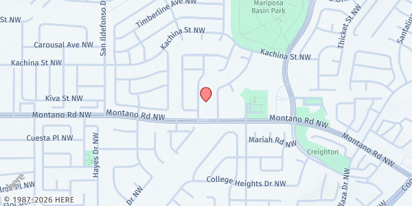 Map showing Taylor Ranch Food Pantry at 5331 Montano Rd. NW, Albuquerque, NM