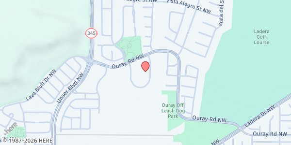 Map showing The Church Christian Academy Food Pantry at 3021 Todos Santos St., Albuquerque, NM