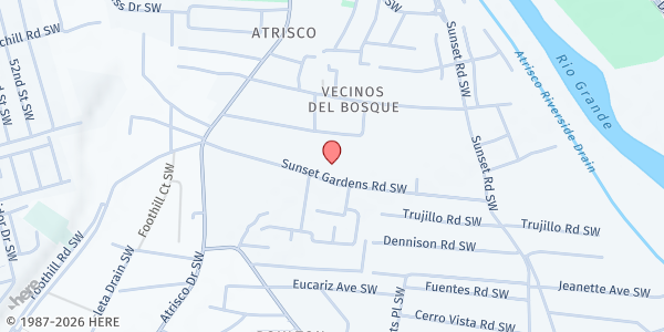 Map showing Valle Vista Elementary School at 1700 Mae Ave. SW, Albuquerque, NM