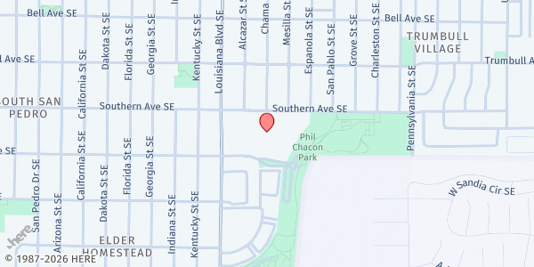 Map showing Van Buren Middle School at 700 Louisiana Blvd. SE, Albuquerque, NM