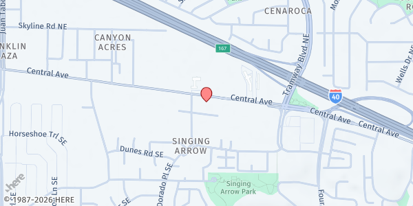 Map showing Veterans Integration Center at 13032 Central Ave. SE, Albuquerque, NM