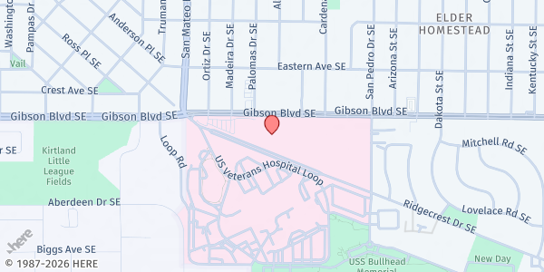 Map showing Vizionz-Sankofa at 5400 Gibson Blvd SE, Albuquerque, NM