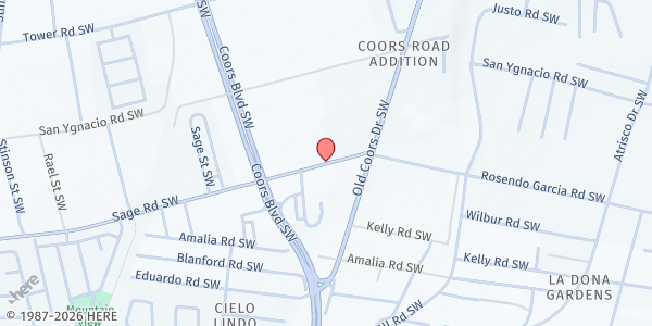 Map showing Western Heights Learning Center at 6415 Sage Rd SW, Albuquerque, NM