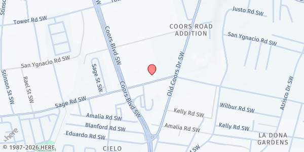 Map showing Western Heights Learning Center at 6415 Sage Rd. SW, Albuquerque, NM