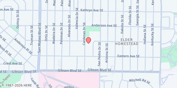 Map showing Wilson Middle School at 1138 Cardenas Dr. SE, Albuquerque, NM