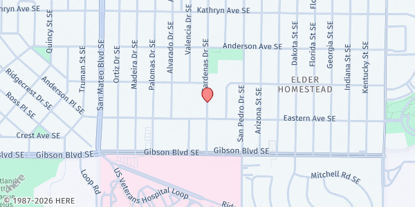 Map showing Wilson Middle School at 1138 Cardenas SE, Albuquerque, NM