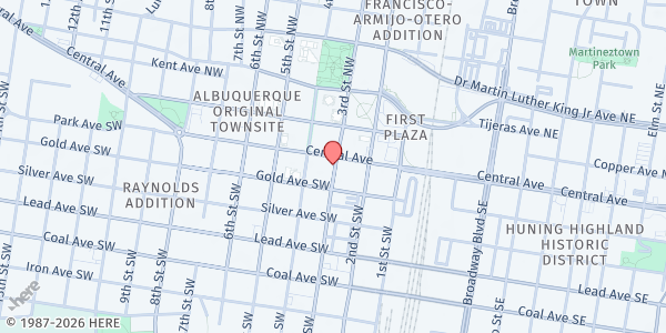 Map showing Women in Leadership at 300 Central Ave SW suite 1500E, Albuquerque, NM