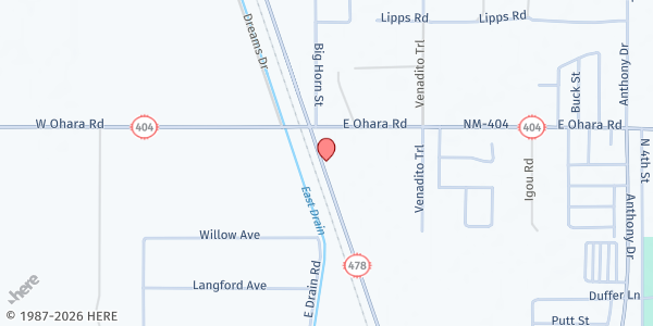 Map showing Anthony Youth Farm at 1590 NM 478, Anthony, NM
