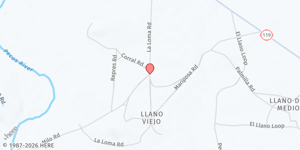 Map showing La Loma Senior Center at 1055 La Loma Rd., Anton Chico, NM