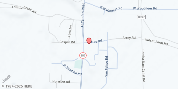 Map showing Arrey Community Schools at 7 Arrey Road, Arrey, NM