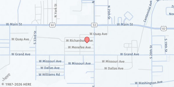 Map showing Artesia Community Outreach at 2613 W Richardson Ave., Artesia, NM