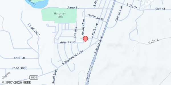 Map showing ECHO Tailgate - Cielo Azul Apartments at 621 S. Park Avenue, Aztec, NM