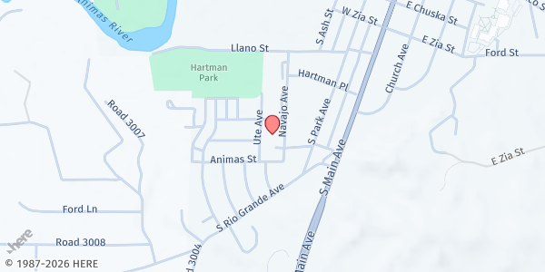 Map showing First Baptist Church Aztec at 700 Navajo Ave, Aztec, NM