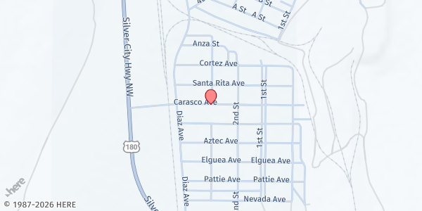 Map showing Hurley; Snell; Cobre (CHI 12) at 100 Park St., Bayard, NM
