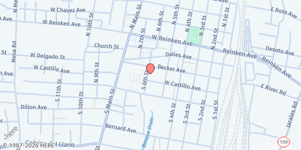 Map showing Belen Area Food Pantry at 116 S. 6th Street, Belen, NM