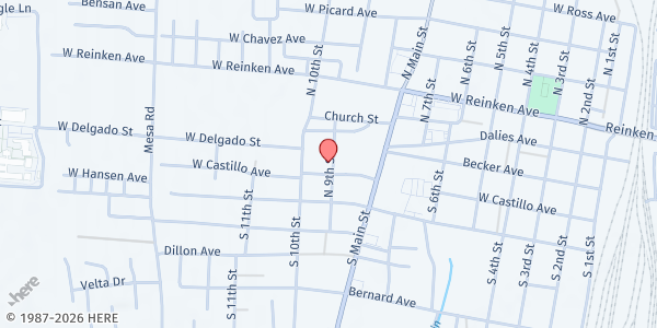 Map showing St. Vincent de Paul Society at 916 W Castillo Ave., Belen, NM