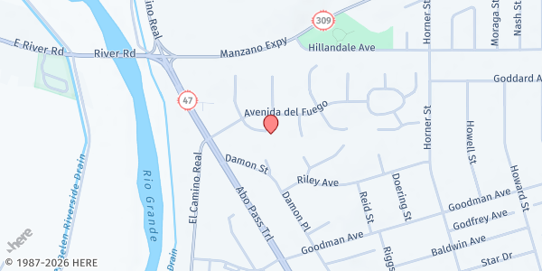 Map showing Still Waters Ministries at 129 La Luna Place, Belen, NM