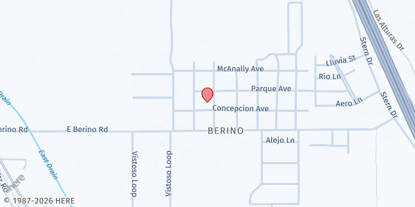 Map showing Berino Rural Food Pantry - Immaculate Conception Church at 205 San Benito St., Berino, NM
