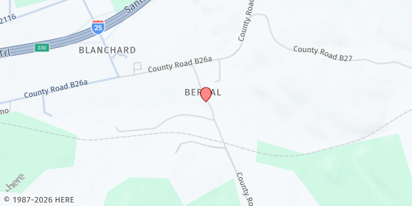 Map showing Bernal Community Center at 20 County Rd. B28A, Bernal, NM