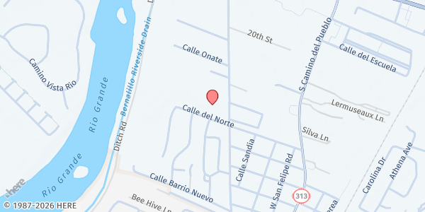 Map showing Bernalillo Middle School at 485 Camino Don Tomas, Bernalillo, NM