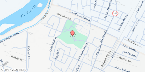 Map showing Bernalillo Senior Center at 801 Rotary Park Rd, Bernalillo, NM