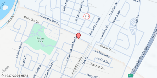 Map showing First Baptist Church at 800 Camino Del Pueblo, Bernalillo, NM