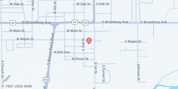 Map showing ECHO Tailgate - Bloomfield Multicultural Center at 333 S. 1st Street, Bloomfield, NM