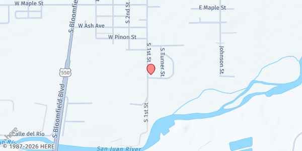 Map showing Living Hope at 748 S 1st St, Bloomfield, NM