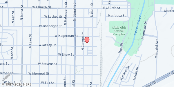 Map showing Carlsbad Municipal School District - Food Pantry at 408 N Canyon St., Carlsbad, NM