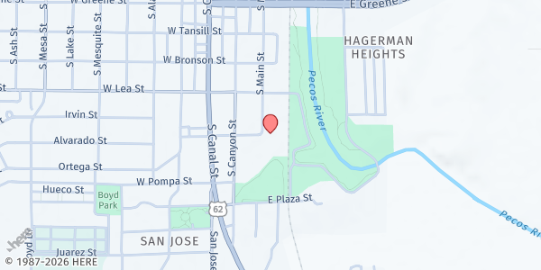 Map showing Oasis Church at 802 S Main St., Carlsbad, NM