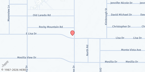 Map showing Chaparral Apostolic Assembly at 664 E. Lisa, Chaparral, NM