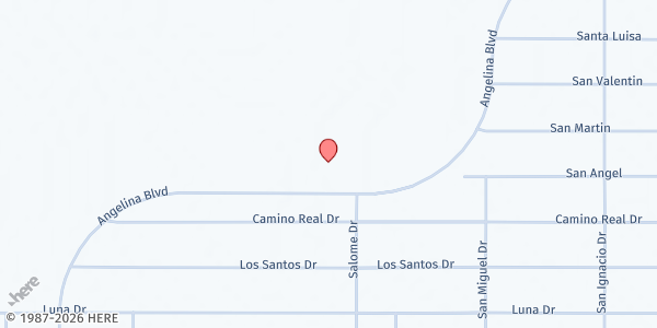 Map showing Yucca Heights Elementary School at 580 Angelina Blvd., Chaparral, NM