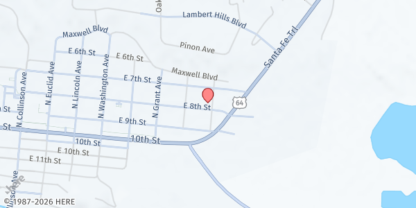 Map showing Cimarron Church of Christ at 759 E 8th St, Cimarron, NM