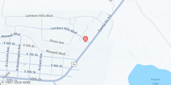 Map showing First Baptist Church at 5 Lambert Hills Blvd, Cimarron, NM