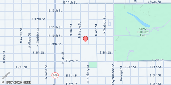 Map showing Baxter-Curren Senior Center at 908 Hickory St., Clovis, NM