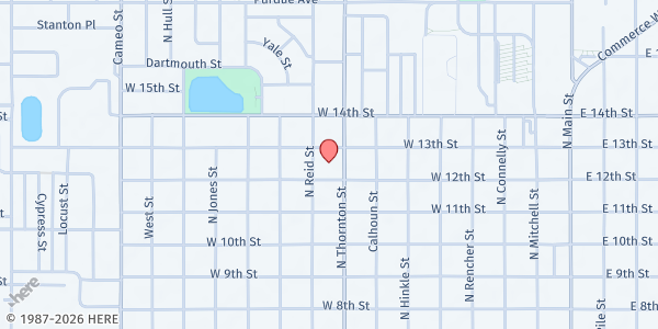 Map showing Matt 25 Hope Center at 1200 N Thornton St, Clovis, NM