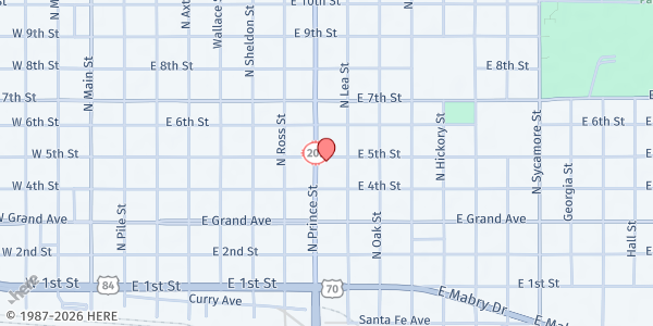 Map showing Prince Street Baptist Food Pantry at 421 N Prince St, Clovis, NM
