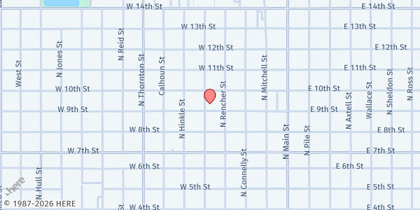 Map showing Sacred Heart Food Pantry at 921 N Merriwether St, Clovis, NM
