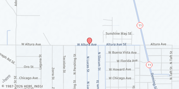 Map showing Columbus Elementary School at 7450 Altura Ave., Columbus, NM