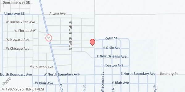 Map showing El Corazón de Columbus at 25 N Boundary St, Columbus, NM