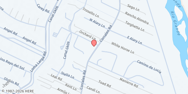 Map showing Corrales SDA Church at 20 Academy Dr., Corrales, NM