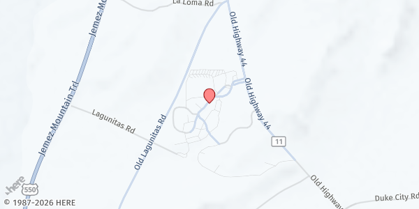 Map showing Checkerboard Food Pantry at Sandoval County Fairgrounds at 37 Rodeo Rd., Cuba, NM