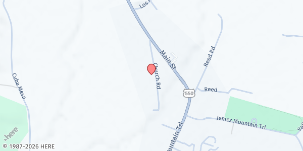 Map showing Cuba Presbyterian Church at 21 Church Rd, Cuba, NM