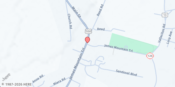 Map showing Eagle Springs Baptist Church at HCR 79 Box 1609, Cuba, NM