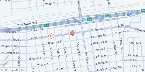 Map showing First Baptist Church of Deming at 206 W Pine St., Deming, NM
