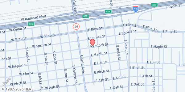 Map showing Project Comunidad at 205 E Hemlock St., Deming, NM