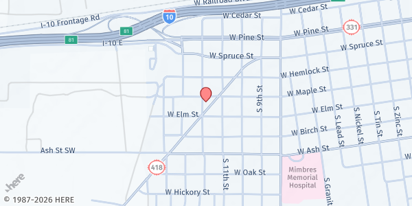 Map showing St. Vincent de Paul Thrift Store at 400 S 12th St., Deming, NM